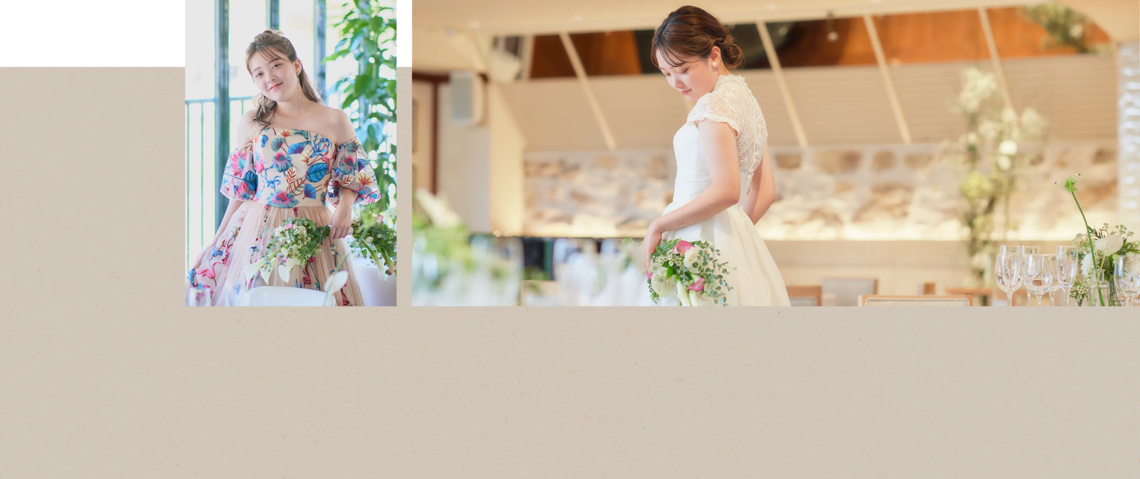 花嫁一人ひとりの想いを形にするドレススタイリング。王道からインポートまで幅広く揃うウェディングドレス